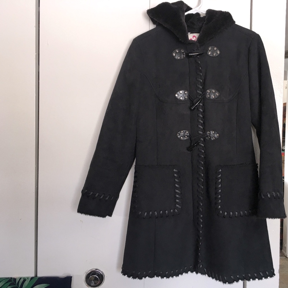 Limited Too Black Fur Coat, Size 18 Girls